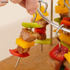 Home Kitchen Family Gatherings Party Grill Accessory Dishwasher Safe Stackable Stainless Kabob Racks 12/24-string Needle Barbecue Grill
