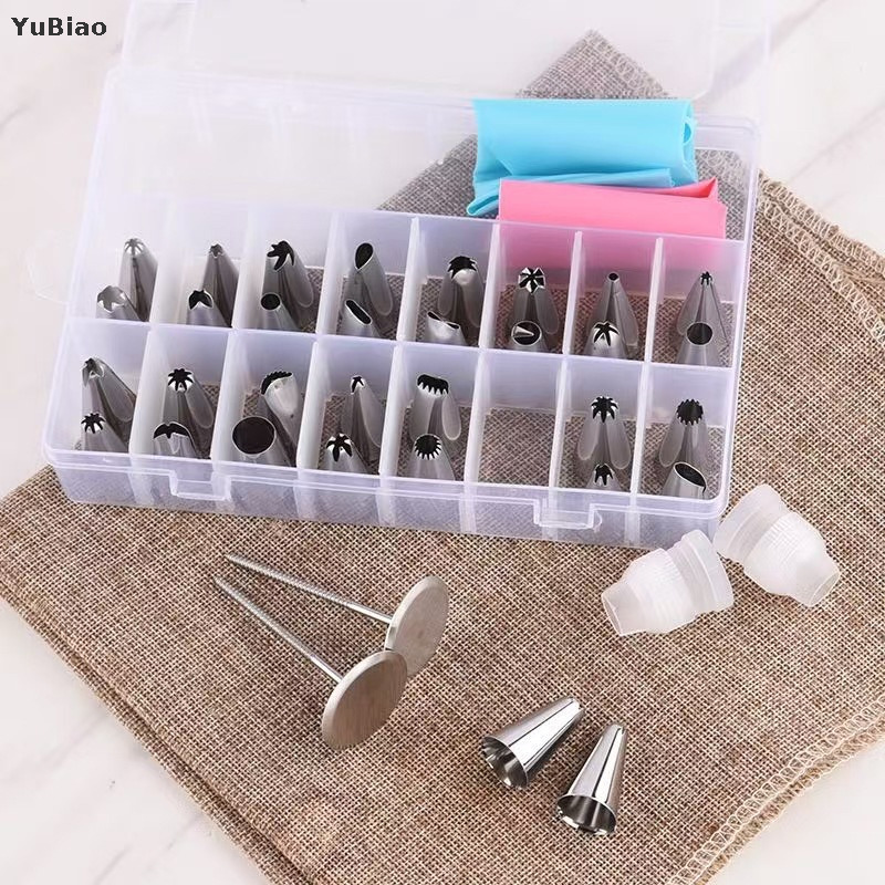Baking Tools Household 24 Piece Professional Piping Tips Food Grade 304 Stainless Steel Cake Nozzles for Party Gift Cake/Cookie/Baker/Baby Decorating