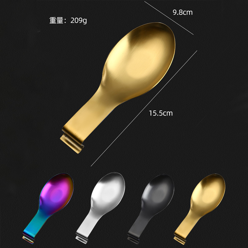 Stainless Steel Spoon Rest Large Size Spoon Spatula Ladle Holder for Kitchen Counter Stove Top Heavy Duty Utensil Rest Serving Spoon Rest
