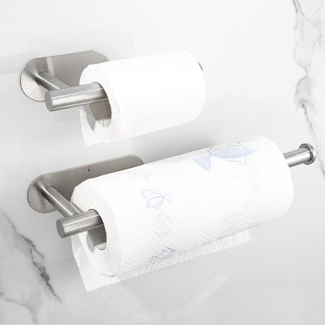 Eco-Friendly Adhesive/Drilling Toilet Holder Recycled Stainless Steel Bathroom Organizer 304 Stainless Steel TP Paper Holder 
