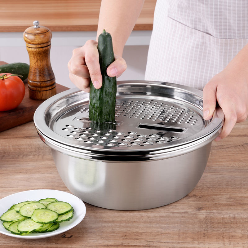 Rustproof Design Multi-Functional 410/201 Stainless Steel Food Processor Vegetable Spiralizer Cheese Grater Non-Slip Base Bulk Kitchen Tool for Restaurants