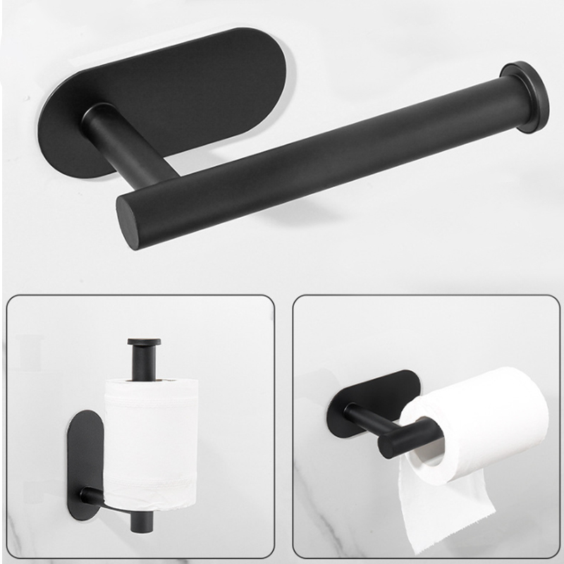 Eco-Friendly Adhesive/Drilling Toilet Holder Recycled Stainless Steel Bathroom Organizer 304 Stainless Steel TP Paper Holder 