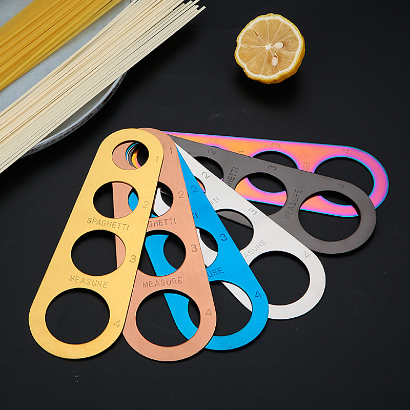 Kitchen Pasta Measurer Multiple Colors Spaghetti Portion Tool Stainless Steel Engraved Baking Accessories for Home Chefs Restaurant Hotel
