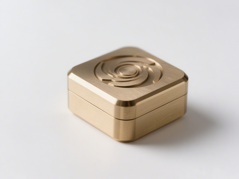 Square golden box, brushed surface, rose pattern on the lid, simple with artistic charm.