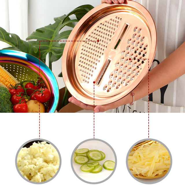 Rustproof Design Multi-Functional 410/201 Stainless Steel Food Processor Vegetable Spiralizer Cheese Grater Non-Slip Base Bulk Kitchen Tool for Restaurants