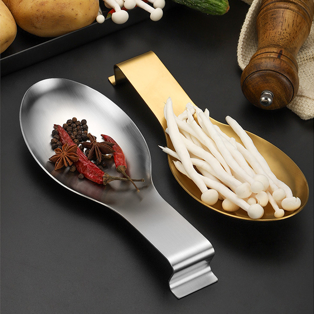 Stainless Steel Spoon Rest Large Size Spoon Spatula Ladle Holder for Kitchen Counter Stove Top Heavy Duty Utensil Rest Serving Spoon Rest