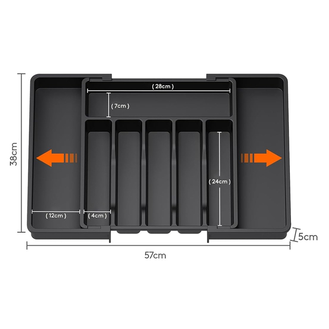 Silverware Utensil Drawer Organizer Steel Tableware Spoons Forks Knives Divider Aluminum Utensil Tray Holder for Home and Kitchen