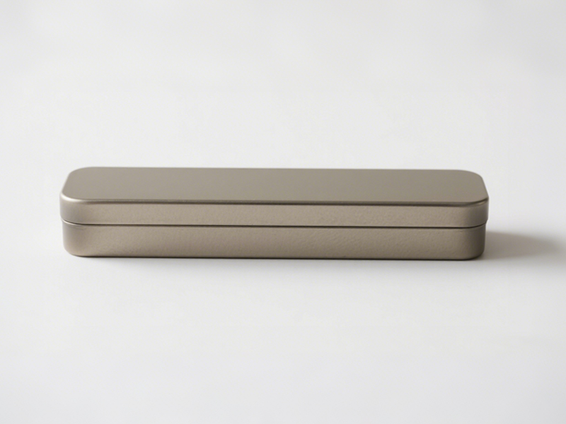 Rectangular light brown box, matte texture, straight and regular lines, simple, low-key and textured.