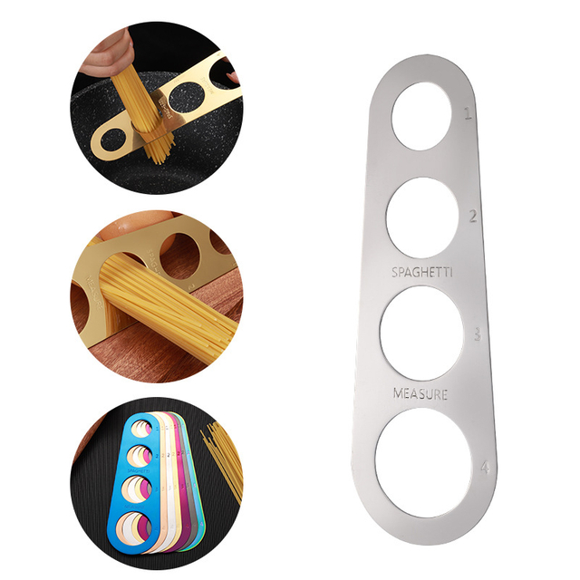 Kitchen Pasta Measurer Multiple Colors Spaghetti Portion Tool Stainless Steel Engraved Baking Accessories for Home Chefs Restaurant Hotel